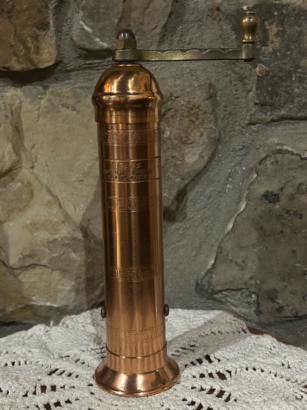 Vintage-Style Alexander "Atlas" 8" Copper Pepper Mill / Grinder